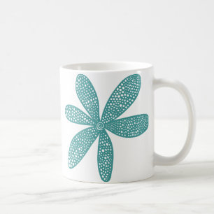 Caneca De Café Flor bonito - Verde Oceano