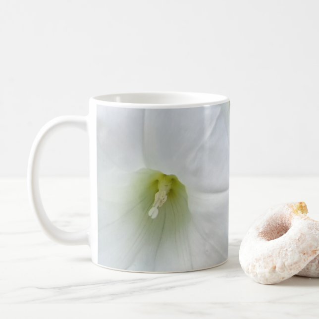 Caneca de Café Flor Branca (Com Donut)