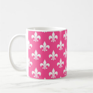 Caneca De Café Flor branco rosa-de-lis
