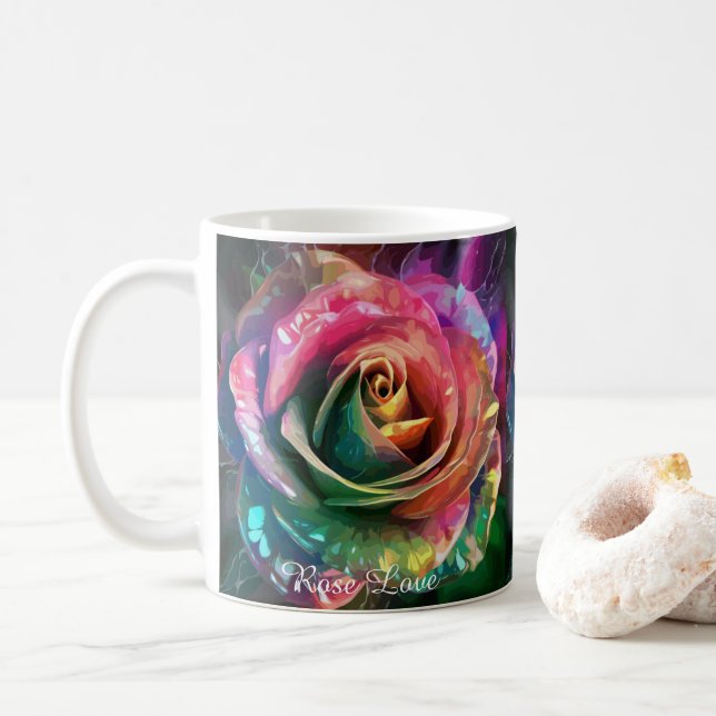 Caneca De Café Flor Celestial: Alienígena Clássica, 325 ml (Com Donut)