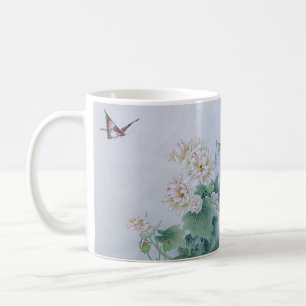 Caneca De Café Flor Chinês com Borboleta