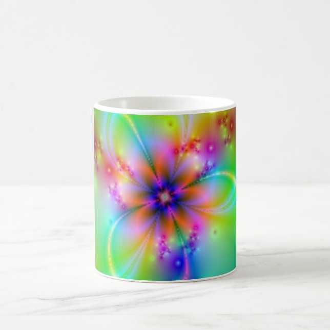 Caneca De Café Flor colorida com fitas (Centro)