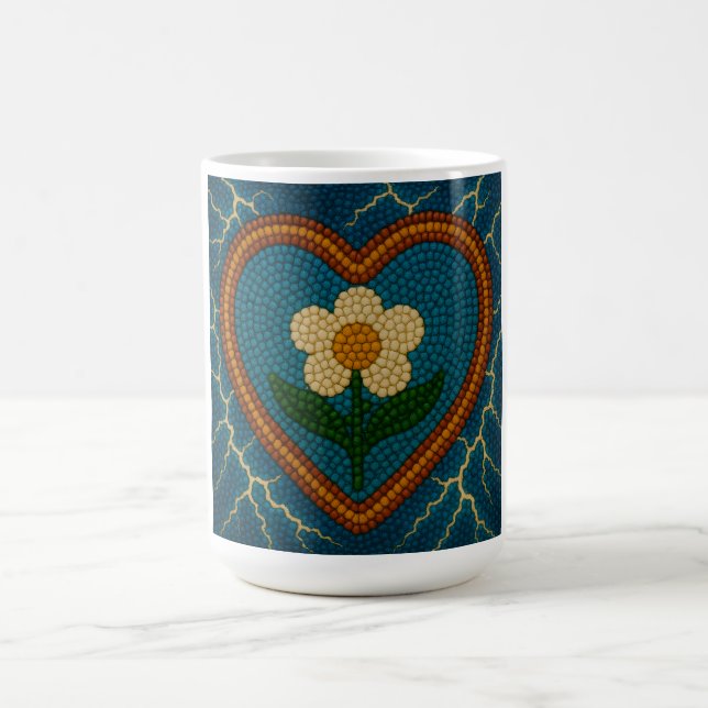 Caneca De Café Flor com Miçangas e trovão (Centro)