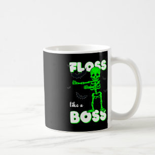 Caneca De Café Flor Como Um Chefe Esqueleto De Halloween Meninas