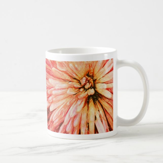 Caneca De Café Flor cor-de-rosa esboçado (Direita)