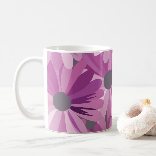 Caneca De Café Flor da Margarida Floral (Com Donut)