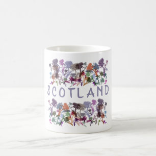 Caneca De Café Flor da Scotland Thistles Floral