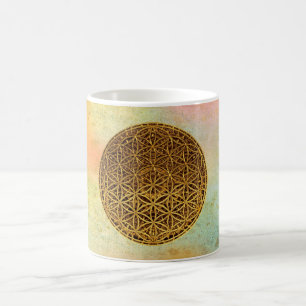 Caneca De Café Flor da Vida / Blume des Lebens - ouro medular