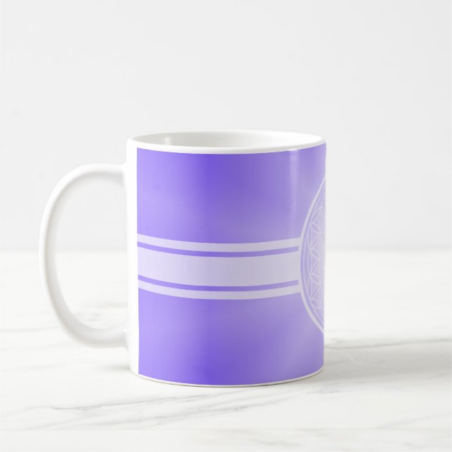 Caneca De Café Flor da Vida / Blume des Lebens - transpa branca. (Esquerda)