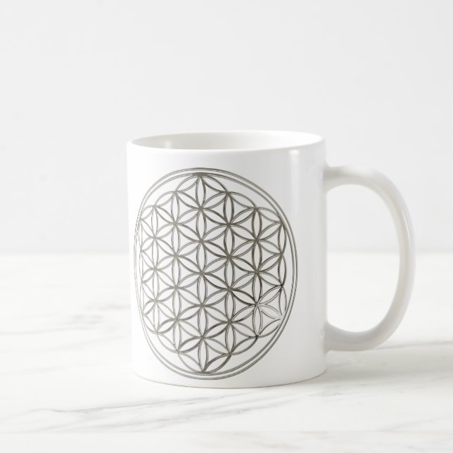 Caneca De Café Flor da vida, Flower Of Life | 2x silver/ (Direita)