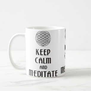 Caneca De Café Flor da vida - MANTENHA A CALMA e MEDITATE