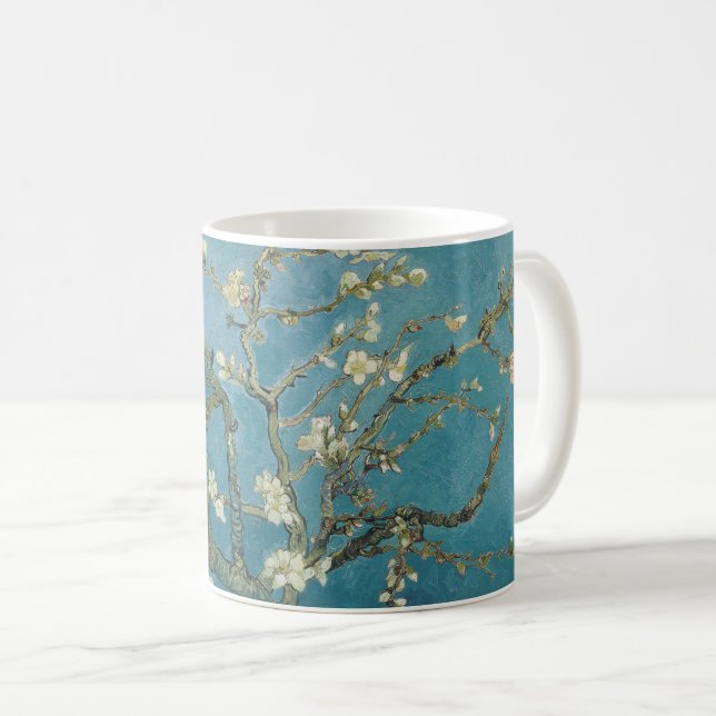 Caneca De Café Flor de Amêndoa de Van Gogh (Frente Esquerda)