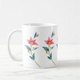 Caneca De Café Flor de aquarela rosa