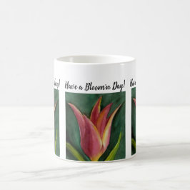 Caneca De Café Flor de Aquarela Vermelha Laranja
