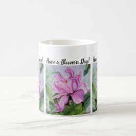 Caneca De Café Flor de Aquarelas Rosa Quente