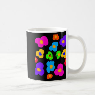 Caneca De Café Flor de Arco-íris Orgulho Amor Adicionar Nome Text