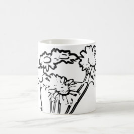 Caneca De Café Flor de Arte Natural