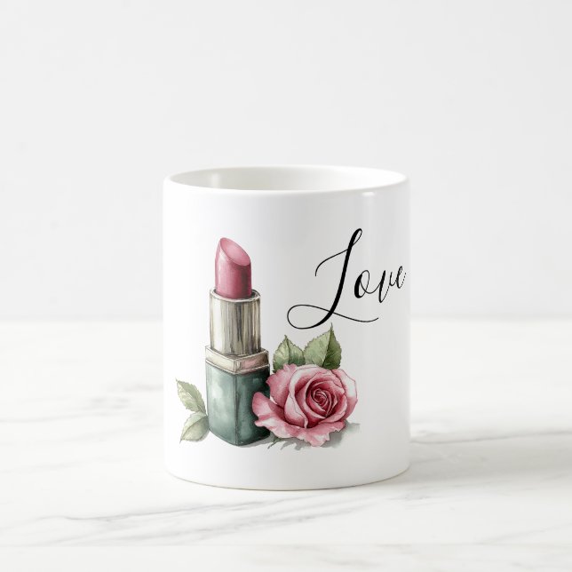 Caneca De Café Flor de Batom Rosa (Centro)