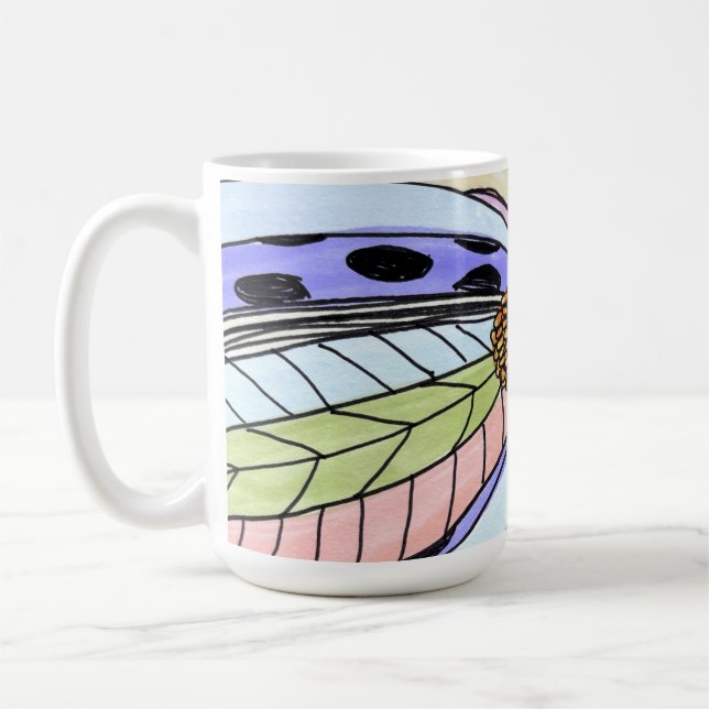 Caneca De Café Flor de Borboleta em Branco (Esquerda)