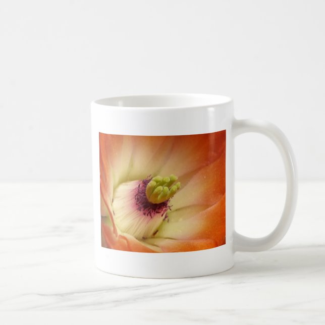 Caneca De Café Flor de Cactus Laranja (Direita)
