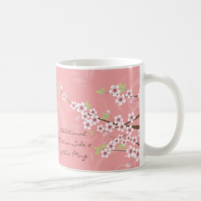 Caneca De Café Flor de cerejeira cor-de-rosa macia (Direita)