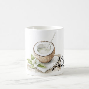 Caneca De Café Flor de coco Aloha Tropical