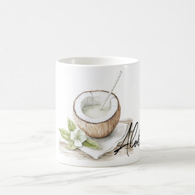 Caneca De Café Flor de Coco Tropical Aloha (Centro)