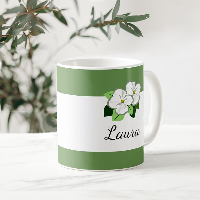 Caneca De Café Flor De Cogwood Com Nomes De Lâmpadas De Café (Criador carregado)