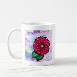 Caneca De Café Flor de cor de água brilhante