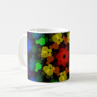 Caneca De Café Flor de cores arco-íris