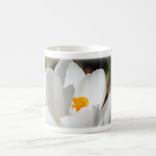 Caneca De Café flor de croco branca