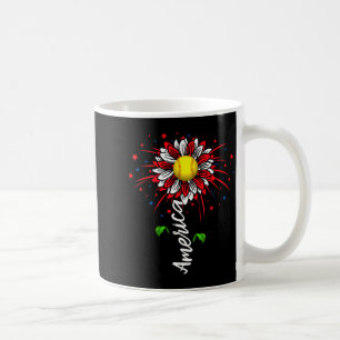 Caneca De Café Flor de Fogos de Artifício da América Dia da Indep