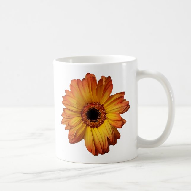 Caneca De Café Flor de gerbera-laranja-ensolarada (Direita)