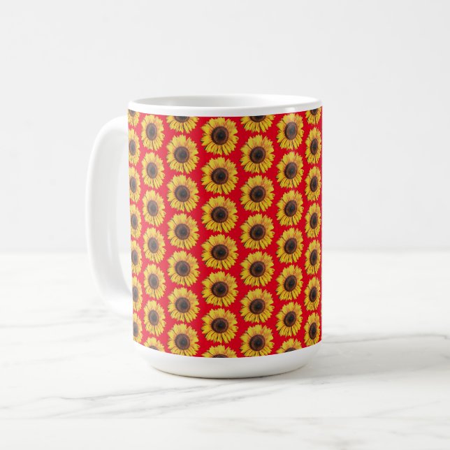 Caneca De Café Flor de Girassol Brilhante Brilhante Mangueira (Frente Esquerda)
