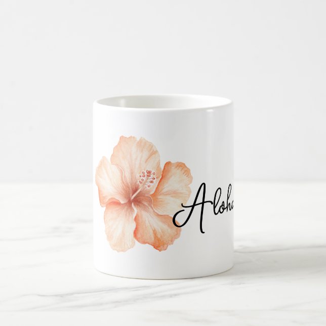 Caneca De Café Flor de Hibisco Pêssego Aloha (Centro)