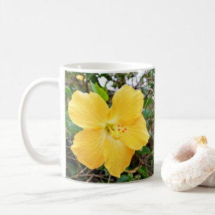 Caneca De Café Flor de Hibiscus Amarelo-ouro,