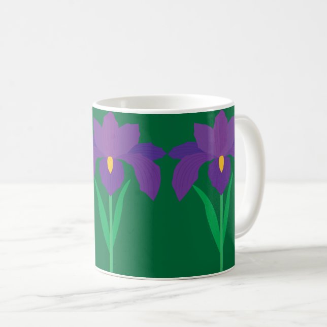 Caneca De Café Flor de Íris (Frente Esquerda)