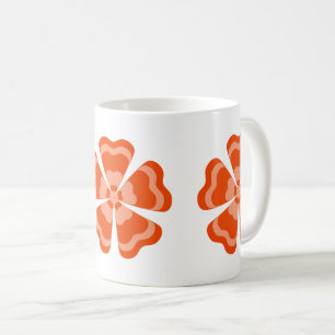 Caneca De Café Flor de Laranja Estilizada em Retro