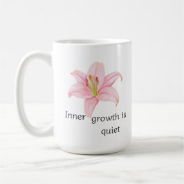 Caneca De Café Flor de Lírio Rosa Inspiração de Crescimento Inter