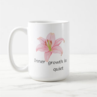 Caneca De Café Flor de Lírio Rosa Inspiração de Crescimento Inter