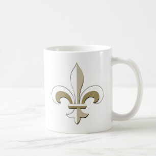 Caneca De Café Flor de lis - ouro