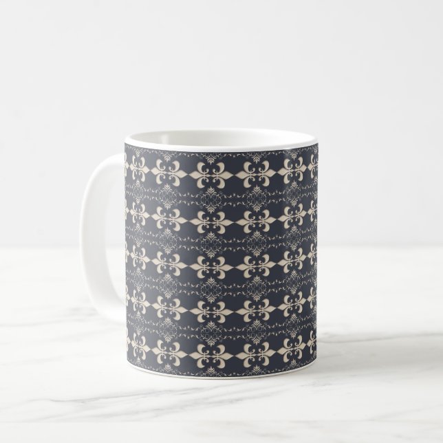 Caneca De Café Flor de lis, teste padrão real dos seamles (Frente Esquerda)