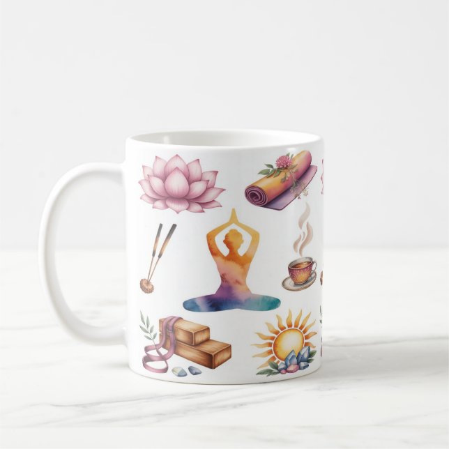 Caneca De Café Flor de lótus de yoga (Esquerda)