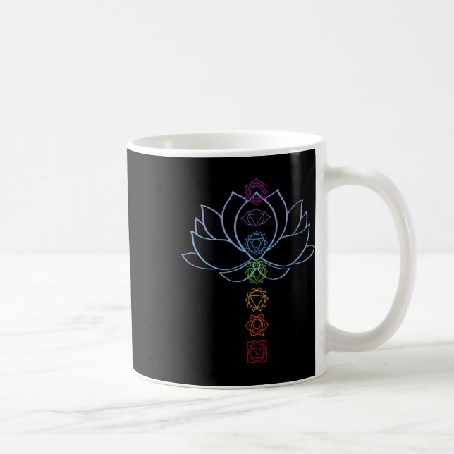 Caneca De Café Flor de Lótus Espiritual Zen Chakras Alinhados Yog (Direita)