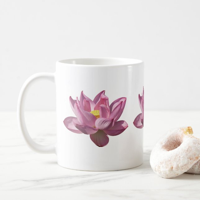 Caneca De Café Flor de Lotus Rosa IV (Com Donut)
