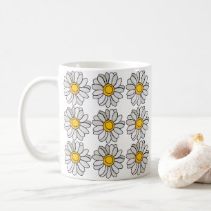 Caneca De Café Flor de Margarida Floral Margarida