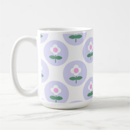 Caneca De Café Flor de Margarida Roxo, Mãe Menina, Retro
