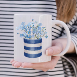 Caneca De Café Flor de Não Me Esqueças Cerâmica Amante