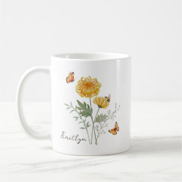 Caneca De Café Flor de Nascimento Crisântemo