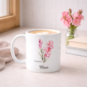 Caneca De Café Flor de Nascimento da Mãe em Agosto Gladiolus